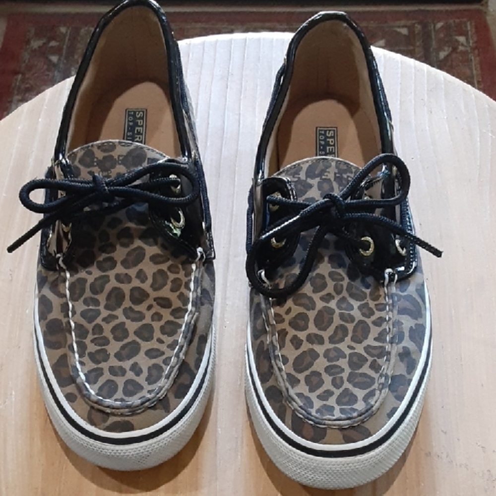 Sperry Top-Sider Biscayne Leopard 🐆 Print Boat Shoes - Size - 8M - EUC